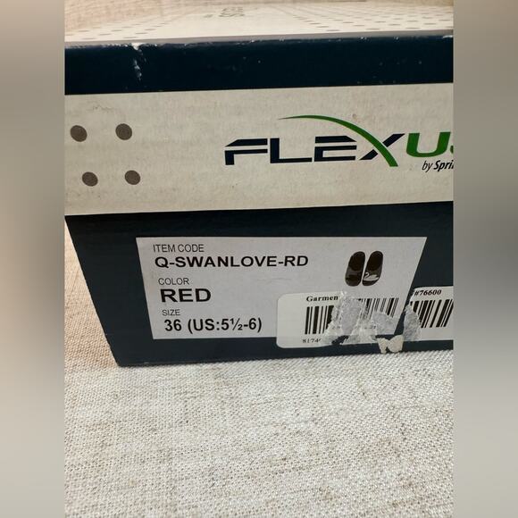 Flexus Spring Step Swanlove Felt Indoor/Outdoor Slippers Red 36 US 5.5 6 New NIB - Picture 7 of 7